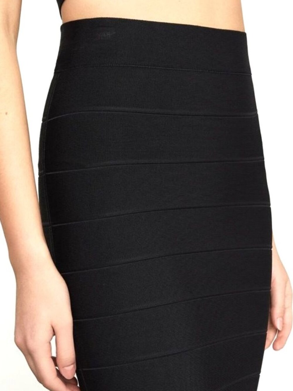 BCBGMaxAzria Black Bandage Mini Pencil Skirt - XXS